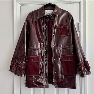 Ganni- Red Patent Jacket